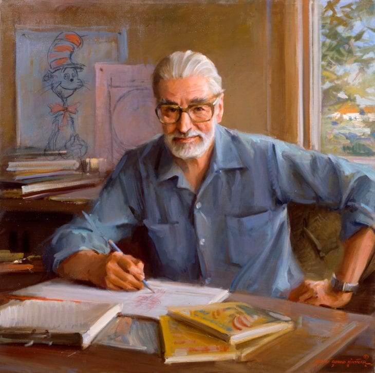 Everett Raymond Kinstler, Theodor Geisel, Dr. Seuss, 1982. Oil on canvas. 38 x 36 inches. Collection of the Hood Museum of Art, Dartmouth College, Hanover, New Hampshire. Commissioned by the Trustees of Dartmouth College.
